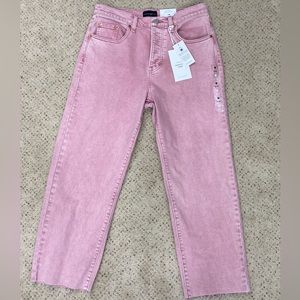 NEW Lucky Brand 90s Loose High Rise Crop Pink Jean Size 8/29